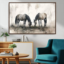 Chines Ink Style Vintage Horses Wall Art Canvas Print for by MyGreatCanvas | Canvas Wall Art Prints | Photo Prints & Wall Decor
