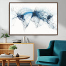 Flight Route Map Wall Art Canvas Print, Abstract Air Traffic