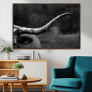 Cow Longhorn Wall Art | Black and White Print | Ready to by MyGreatCanvas | Canvas Wall Art Prints | Photo Prints & Wall Decor