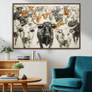 Texas Longhorn Wall Art Canvas Print – Herd Abstract Cow by MyGreatCanvas | Canvas Wall Art Prints | Photo Prints & Wall Decor