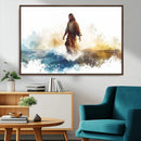 Watercolor Jesus Walking Wall Art Print, Jesus Water Canvas