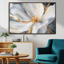 White and Gold Floral Canvas Wall Art - Framed and Ready to by MyGreatCanvas | Canvas Wall Art Prints | Photo Prints & Wall Decor