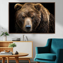 Grizzly Brown Bear Canvas Wall Art, Wildlife Animal Canvas