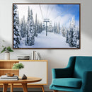 Winter Ski Lift Wall Art Print - Landscape Wall Art | Snowy