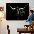 Texas Black Longhorn Bull Wall Art Canvas Print - Western by MyGreatCanvas | Canvas Wall Art Prints | Photo Prints & Wall Decor