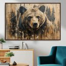 Majestic Grizzly 399 Bear Wall Art | 3-Panel Rustic Canvas