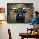Texas Western Wall Art Canvas Print - Abstract Cow Longhorn by MyGreatCanvas | Canvas Wall Art Prints | Photo Prints & Wall Decor