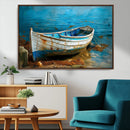 Vintage Boat on Tranquil Waters | Coastal Wall Art for