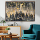 Golden Forest Abstract Wall Art | Dark Forest with Gold