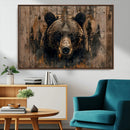 Rustic Grizzly 399 Wall Art | Triptych Canvas Print | Rustic