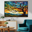 Vibrant Mosaic Tree of Life Wall Art | Stained Glass Style
