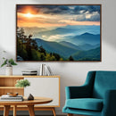 Sunrise Over Mountain Range Wall Art Canvas Print, Farmhouse