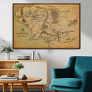 Middle Earth Map Canvas Wall Art – Vintage Fantasy Map