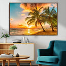 Tropical Sunset Beach Canvas Wall Art Print – Vibrant Palm by MyGreatCanvas | Canvas Wall Art Prints | Photo Prints & Wall Decor