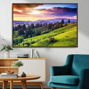 Green Hills and Sunset Wall Art Print - Scenic Landscape by MyGreatCanvas | Canvas Wall Art Prints | Photo Prints & Wall Decor