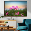 Pink Flower on the Mountain Canvas Print, Framed Pink Flower