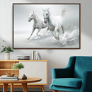 Large Wall Art Canvas Print – Beautiful Running White Horses