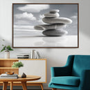 Still Life Black and White Zen Stones Wall Art Canvas,