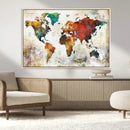 Watercolor World Map Canvas Print – Framed Wall Art for by MyGreatCanvas | Canvas Wall Art Prints | Photo Prints & Wall Decor