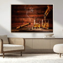 Whiskey and Cigar Wall Art Canvas | 3 Panel Bar Room Decor by MyGreatCanvas | Canvas Wall Art Prints | Photo Prints & Wall Decor