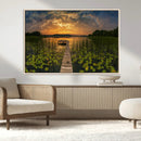Lake and Flower Wall Art Canvas Print