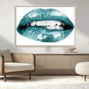 Blue Lips Wall Art Canvas Print