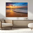 Sunset and Beach at Night Wall Art Canvas Print