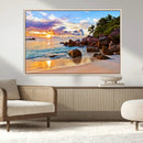 Tropical Island Beach Sunset Canvas Print