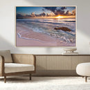 Sea Ocean Sunset Beach Wall Art Canvas Print