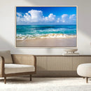 Tropical Beach 3-Panel Canvas Wall Art – Serene Ocean Waves