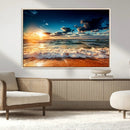 Golden Hour Sunset Over Ocean Waves Wall Art Canvas Print | by MyGreatCanvas | Canvas Wall Art Prints | Photo Prints & Wall Decor