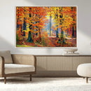 Autumn Red Forest Triptych Canvas Wall Art Print, Forest by MyGreatCanvas | Canvas Wall Art Prints | Photo Prints & Wall Decor