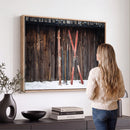 Vintage Ski Gear Canvas Print, Vintage Ski Gear Against