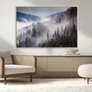 Beautiful Rising Fog in Winter Mountain Landscape- Framed