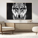 Black and White Wild Wolf Wall Art Canvas Print