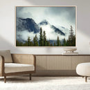 Mountain Mist Canvas Wall Art Print | 3-Panel Foggy Forest