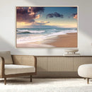 Cloudy Weather Beach Sunset Canvas Print | Sunrise Wall Art by MyGreatCanvas | Canvas Wall Art Prints | Photo Prints & Wall Decor