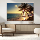 Sunset Palm Trees Wall Art Canvas Print