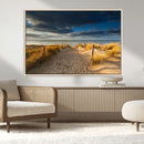 Ocean Beach Dark Clouds Wall Art Canvas Print
