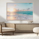 Tranquil Ocean Beach Sunset Canvas Wall Art | 3-Panel by MyGreatCanvas | Canvas Wall Art Prints | Photo Prints & Wall Decor