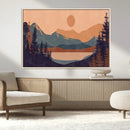 Modern Boho Sunset Canvas Print, Mountain Landscape Triptych