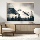 Large Foggy Mountain Forest Wall Art Canvas Print | Misty