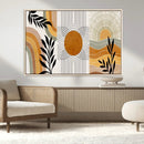 Modern Boho Sun and Leaf Abstract Art – 3-Panel Giclée