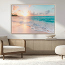 Beach Wall Art - Stunning Ocean Sunset Canvas Print with