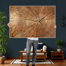 Tree Ring Canvas Art, Rustic Wood Grain Wall Art, Tree Slice