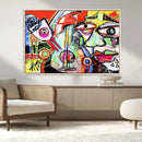 Picasso Style Art Abstract Canvas Wall Art Print , Colorful