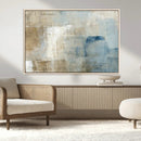 Abstract Blue and Beige Wall Art, Modern Minimalist Canvas