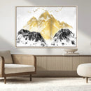 Golden Mountain Triptych Wall Art Canvas Print, Modern