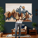 Rustic Abstract Wood Panel Effect Canvas Mountain Range Top by MyGreatCanvas | Canvas Wall Art Prints | Photo Prints & Wall Decor
