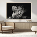 Lion Couple Wall Art Canvas Print – Elegant Black and White
